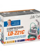 Little Doctor Aparat aerosoli cu compresor LD - 221C Pro cu 3 dispensere pentru reglarea dimensiunii particulelor 3 masti si furtun de 6 m