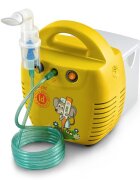 Little Doctor Aparat de aerosoli LD 211 C cu compresor galben cutie pentru accesorii 3 dispensere 3 masti