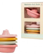 Little Dutch Set 4 barci de baie stivuibile roz