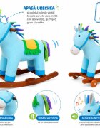 Little Mom Balansoar Unicorn Bouncy din pluscu roti sunete baza solida din lemn recomandat 3 ani+