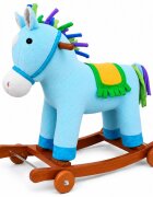 Little Mom Balansoar Unicorn Bouncy din pluscu roti sunete baza solida din lemn recomandat 3 ani+
