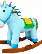 Little Mom Balansoar Unicorn Bouncy din pluscu roti sunete baza solida din lemn recomandat 3 ani+