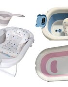 Little Mom Cada pliabila bebe cu suport pernuta anatomica termometru si accesorii complete Albastru
