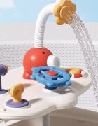 Little Mom Cadita 3 in 1 pentru copii AquaPlay Pink pliabila echipata cu masuta de joaca detasabila dus functional si dop evacuare apa picioruse reglabile in inaltime dimensiune 78.5 x 51.5 x 38 cm
