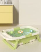Little Mom Cadita AquaFold Thermo Green ultrapliabila cu termometru dop evacuare margini rotunjite display digital masurare temperatura dimensiuni 69.5 x 21 x 42 cm