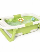 Little Mom Cadita AquaFold Thermo Green ultrapliabila cu termometru dop evacuare margini rotunjite display digital masurare temperatura dimensiuni 69.5 x 21 x 42 cm