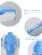 Little Mom Cadita bebelusi Angel Blue cu reductor detasabil ergonomic cu fixare in ventuze inclus echipata cu manere antiderapante Dop de scurgere 88 x 51 x 22 cm