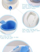 Little Mom Cadita bebelusi Angel Blue cu reductor detasabil ergonomic cu fixare in ventuze inclus echipata cu manere antiderapante Dop de scurgere 88 x 51 x 22 cm