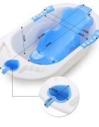 Little Mom Cadita bebelusi Angel Blue cu reductor detasabil ergonomic cu fixare in ventuze inclus echipata cu manere antiderapante Dop de scurgere 88 x 51 x 22 cm