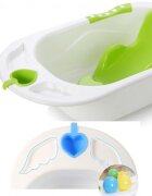 Little Mom Cadita bebelusi Angel Green cu reductor detasabil ergonomic cu fixare in ventuze inclus echipata cu manere antiderapante Dop de scurgere 88 x 51 x 22 cm