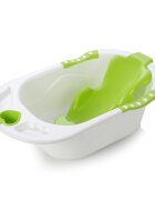 Little Mom Cadita bebelusi Angel Green cu reductor detasabil ergonomic cu fixare in ventuze inclus echipata cu manere antiderapante Dop de scurgere 88 x 51 x 22 cm