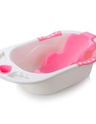 Little Mom Cadita bebelusi Angel Pink cu reductor detasabil ergonomic cu fixare in ventuze inclus echipata cu manere antiderapante Dop de scurgere 88 x 51 x 22 cm
