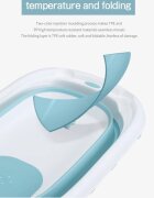 Little Mom Cadita bebelusi Fold Blue pliabila cu dop evacuare picioare cu material antiderapant margini rotunjite