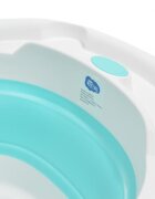 Little Mom Cadita bebelusi Fold Blue pliabila cu dop evacuare picioare cu material antiderapant margini rotunjite