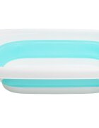 Little Mom Cadita bebelusi Fold Blue pliabila cu dop evacuare picioare cu material antiderapant margini rotunjite