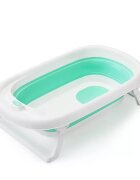 Little Mom Cadita bebelusi Fold Mint pliabila cu dop evacuare picioare cu material antiderapant margini rotunjite