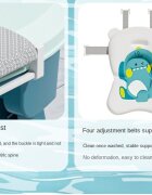 Little Mom Cadita bebelusi pliabila Dino Blue include o perna de siguranta detasabila termometru cu display digitalprotectie anti-alunecare 87x51x23 cm
