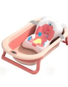 Little Mom Cadita bebelusi pliabila Dino Pink include o perna de siguranta detasabila termometru cu display digital protectie anti-alunecare 87x51x23 cm