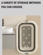 Little Mom Cadita bebelusi pliabila Grey Lux design modern cu termometru incorporat cu display digital dop pentru evacuarea apei suport pentru agatare capacitate 42L dimensiune 80 x 49 x 21 cm 0-36 luni