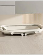 Little Mom Cadita bebelusi pliabila Grey Lux design modern cu termometru incorporat cu display digital dop pentru evacuarea apei suport pentru agatare capacitate 42L dimensiune 80 x 49 x 21 cm 0-36 luni