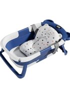 Little Mom Cadita bebelusi ultrapliabila Bear Blue cu pernuta moale detasabila termometru incorporat display digitalsuport cap de dus sistem de agatare dop pentru evacuarea apei material non-toxic