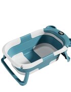 Little Mom Cadita bebelusi ultrapliabila Bear Green cu pernuta moale detasabila termometru incorporat display digitalsuport cap de dus sistem de agatare dop pentru evacuarea apei material non-toxic