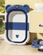 Little Mom Cadita bebelusi ultrapliabila Bear Green cu pernuta moale detasabila termometru incorporat display digitalsuport cap de dus sistem de agatare dop pentru evacuarea apei material non-toxic