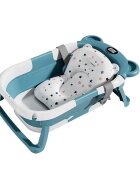 Little Mom Cadita bebelusi ultrapliabila Bear Green cu pernuta moale detasabila termometru incorporat display digitalsuport cap de dus sistem de agatare dop pentru evacuarea apei material non-toxic