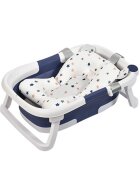Little Mom Cadita bebelusi ultrapliabila Blue cu pernuta moale plutitoare termometru incorporat display digital cu dop pentru evacuarea apei suport cap de dus antiderapant material Non-Toxic