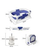 Little Mom Cadita bebelusi ultrapliabila Blue cu pernuta moale plutitoare termometru incorporat display digital cu dop pentru evacuarea apei suport cap de dus antiderapant material Non-Toxic