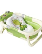 Little Mom Cadita bebelusi ultrapliabila Green Frog cu pernuta moale detasabila termometru display digital suport cap de dus dop pentru evacuarea apei material Non-Toxic