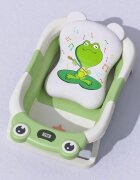 Little Mom Cadita bebelusi ultrapliabila Green Frog cu pernuta moale detasabila termometru display digital suport cap de dus dop pentru evacuarea apei material Non-Toxic