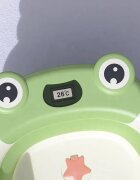 Little Mom Cadita bebelusi ultrapliabila Green Frog cu pernuta moale detasabila termometru display digital suport cap de dus dop pentru evacuarea apei material Non-Toxic