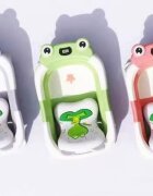 Little Mom Cadita bebelusi ultrapliabila Green Frog cu pernuta moale detasabila termometru display digital suport cap de dus dop pentru evacuarea apei material Non-Toxic