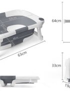 Little Mom Cadita bebelusi ultrapliabila grey cu pernuta moale plutitoare termometru cu display digital incorporat dop pentru evacuarea apei suport cap de dus antiderapant material non-toxic