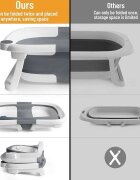 Little Mom Cadita bebelusi ultrapliabila grey cu pernuta moale plutitoare termometru cu display digital incorporat dop pentru evacuarea apei suport cap de dus antiderapant material non-toxic