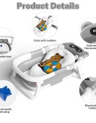 Little Mom Cadita bebelusi ultrapliabila grey cu termometru incorporat dop de scurgere termostatic picioare antiderapante Hamac cu design ergonomic inclus