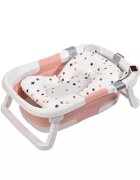 Little Mom Cadita bebelusi ultrapliabila Pink cu pernuta moale plutitoare termometru incorporat display digital cu dop pentru evacuarea apei suport cap de dus antiderapant material Non-Toxic