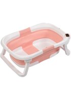 Little Mom Cadita bebelusi ultrapliabila Pink cu pernuta moale plutitoare termometru incorporat display digital cu dop pentru evacuarea apei suport cap de dus antiderapant material Non-Toxic