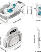 Little Mom Cadita bebelusi ultrapliabila Turtle Pink pernuta moale detasabilatermometru incorporatdisplay digitalsuport dus sistem de agatare dop pentru evacuarea apei material Non-Toxic