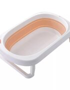 Little Mom Cadita Classic Pink pliabila cu margini rotunjite dop evacuare suprafata anti-alunecare fara BPA dimensiuni 80 x 50 x 20 cm