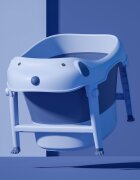 Little Mom Cadita Dog Blue pliabila scaunel cu ventuze inclus cu margini rotunjite dop evacuare suprafata anti-alunecare dimensiuni 77 x 445 x 54 cm