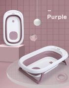 Little Mom Cadita Fold Purple pliabila cu dop evacuare picioare cu material antiderapant margini rotunjite