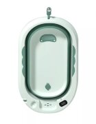Little Mom Cadita Green pliabila cu termometru incorporat margini rotunjite dop evacuare suprafata anti-alunecare capacitate 40 L