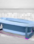 Little Mom Cadita Green pliabila cu termometru incorporat margini rotunjite dop evacuare suprafata anti-alunecare capacitate 40 L