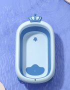 Little Mom Cadita King Blue pentru copii pliabila cu dop pentru evacuare apa baza antialunecare structura piramidala dimensiune 84 x 22 x 50 cm