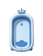 Little Mom Cadita King Blue pentru copii pliabila cu dop pentru evacuare apa baza antialunecare structura piramidala dimensiune 84 x 22 x 50 cm