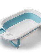 Little Mom Cadita Lemon Bathtub Blue pliabila cu margini rotunjite dop evacuare senzor temperatura