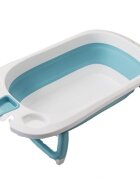 Little Mom Cadita Lemon Bathtub Blue pliabila cu margini rotunjite dop evacuare senzor temperatura