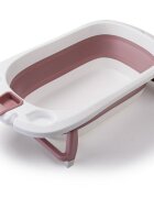 Little Mom Cadita Lemon Bathtub Pink pliabila cu margini rotunjite dop evacuare senzor temperatura